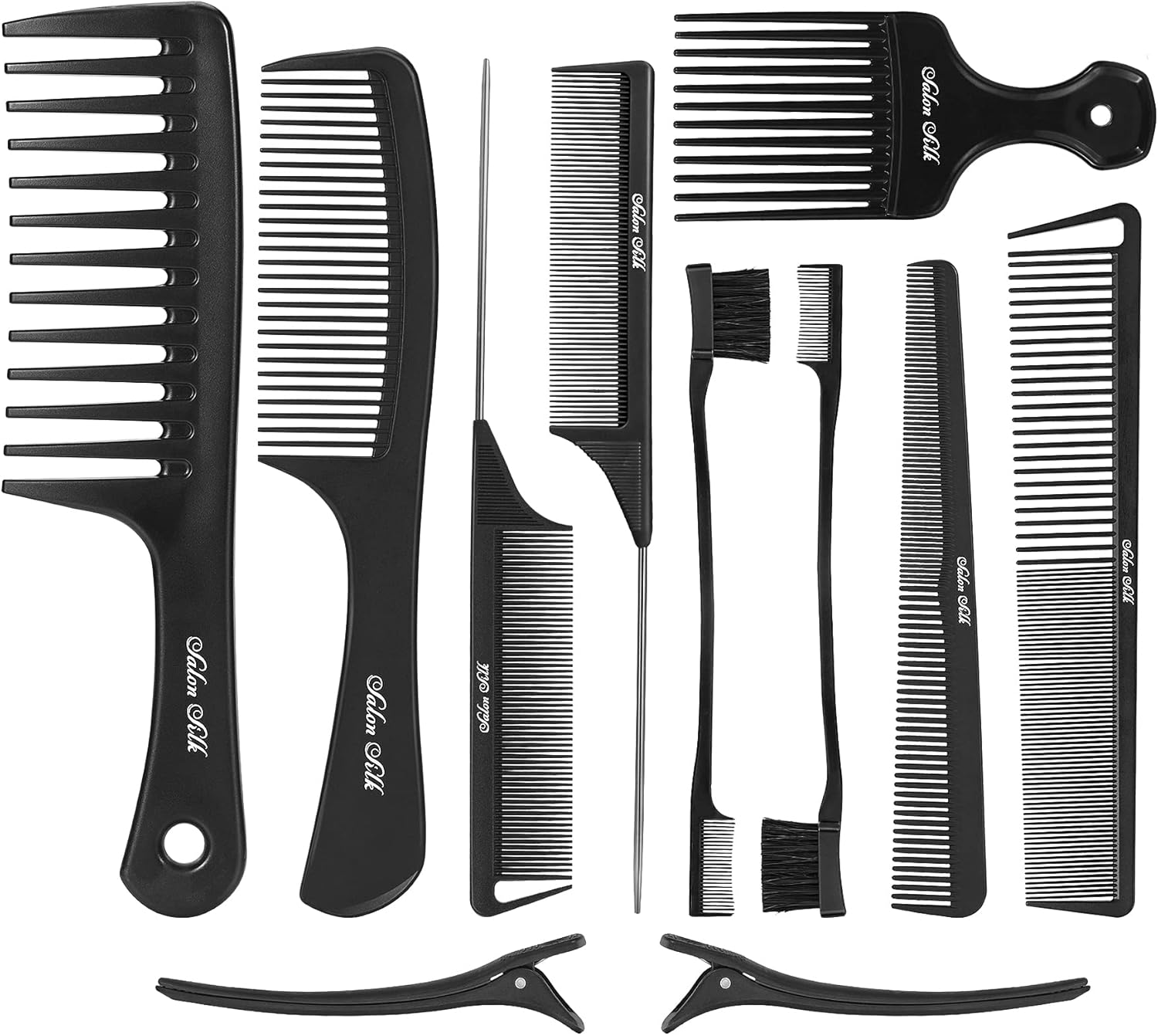 Salonsilk Professional Combs Set for Natural Black Curly Hair for Ladies