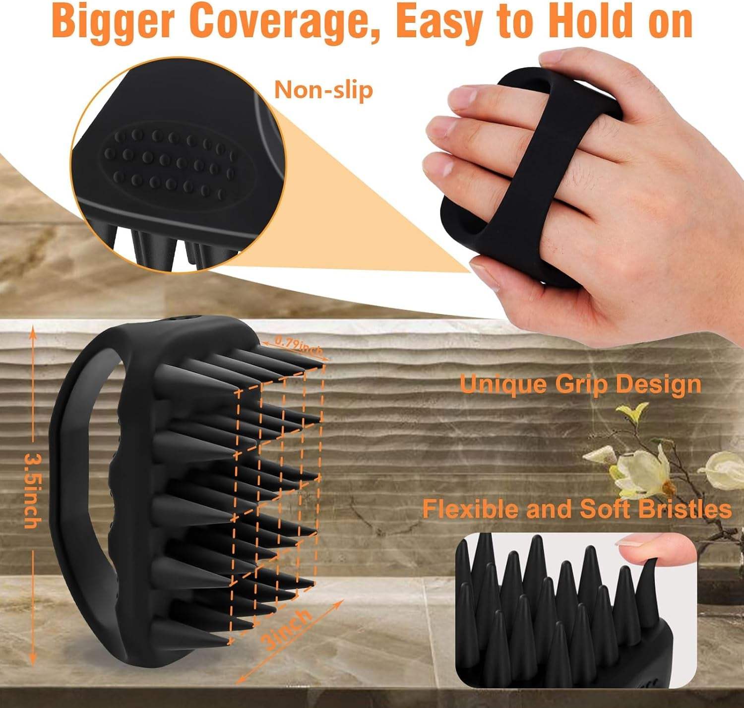 Scalp Massager Shampoo Brush for Men, Women, Boys, and Girls, Scalp ScHELP OUT YOUR HEAD: Want to keep your scalp happy and healthy? Check out our gentle scalp exfoliator brush designed for men. It's perfect for even the most sensitive, Bigger Coverage Shorter Washing Time, Hair Brush