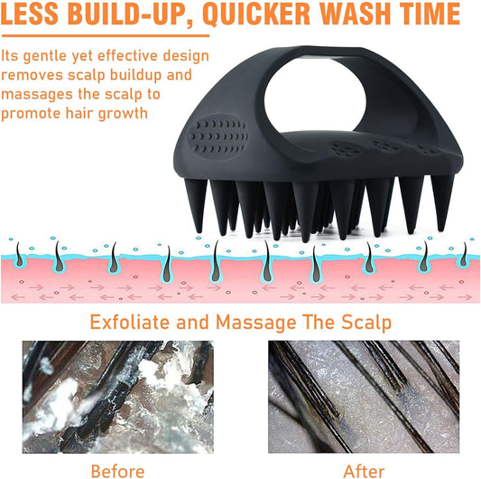 Scalp Massager Shampoo Brush for Men, Scalp Scrubber for Dandruff & Build Up, Bigger Coverage Shorter Washing Time, Hair Brush W/Silicone Bristles| Easy to Hold