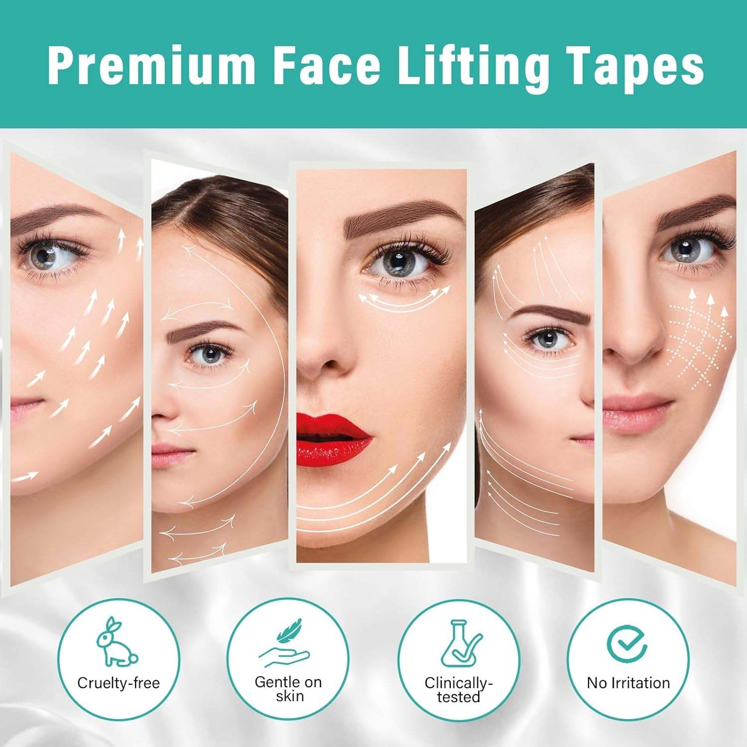 Face Lift Tape, Face Tape Lifting Invisible,90Pcs High Elasticity Instant Face Lift Tape V-Shaped for Lifting Sagging Skin, Hide Double Chin & Facial Wrinkles