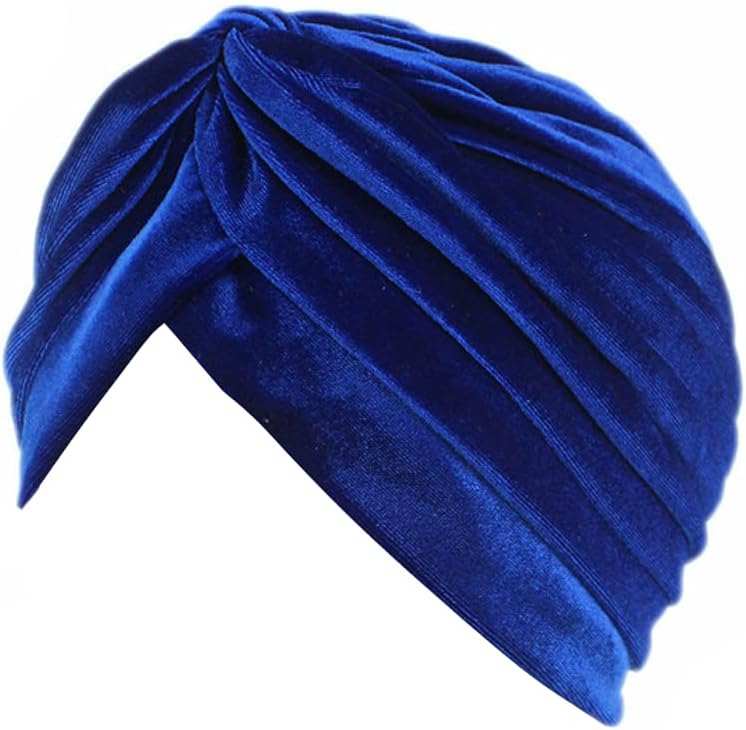 Pleated Stretch Ruffle Women'S Velvet Chemo Turban Hat Wrap Cover