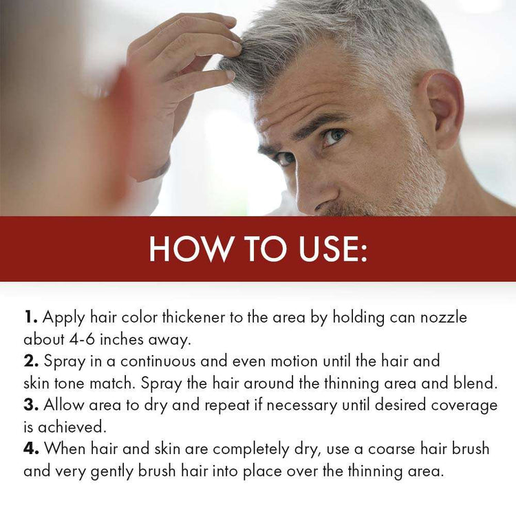 Spray-On Color Silver / Gray Hair Thickener, for Fine and Thinning HaiMultipurpose Hair Thickener Spray: Jerome Russell Spray-On Color Silver / Gray Hair Thickener helps cover and color light to medium bald spots. Effective on fine andThinning Hair, Conceals Bald Spots, Grey Hair, Hides Root