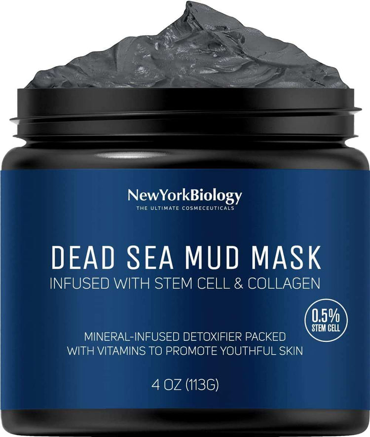 New York Biology Dead Sea Mud Mask for Face and Body - Spa Quality Pore Reducer for Acne, Blackheads and Oily Skin, Natural Skincare for Women, Men - Tightens Skin for a Healthier Complexion - 8.8 Oz