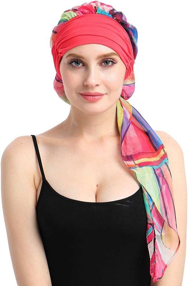 Chemo Headwear Turbans for Women Long Hair Head Scarf Headwraps CancerProduct Description 
Natural 95% bamboo viscose 5%Spandex premium fabric
1st class stunning scarves in 80 patterns and colors including another listing
Full head covWomen Long Hair Head Scarf Headwraps Cancer Hats