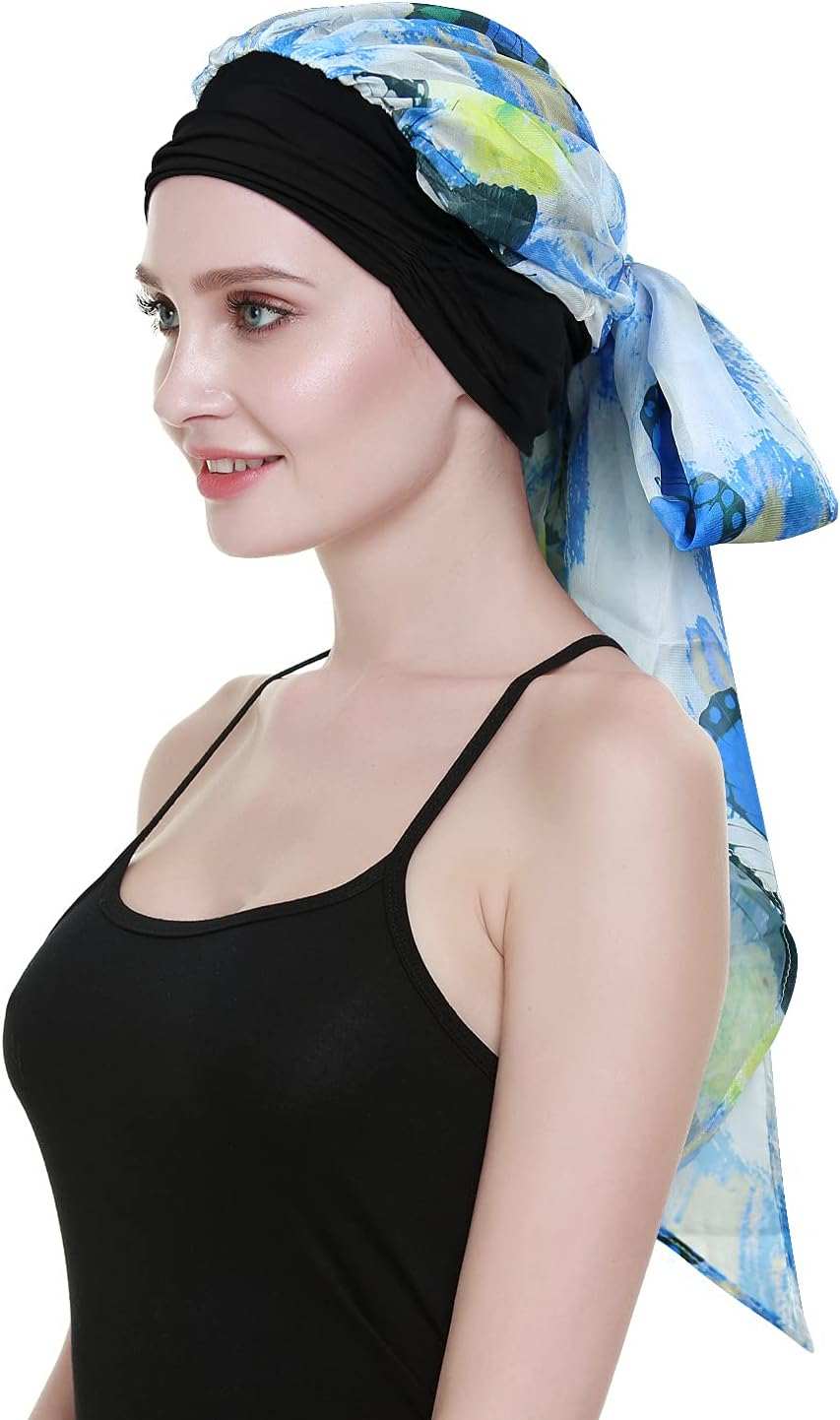 Chemo Headwear Turbans for Women Long Hair Head Scarf Headwraps CancerProduct Description 
Natural 95% bamboo viscose 5%Spandex premium fabric
1st class stunning scarves in 80 patterns and colors including another listing
Full head covWomen Long Hair Head Scarf Headwraps Cancer Hats