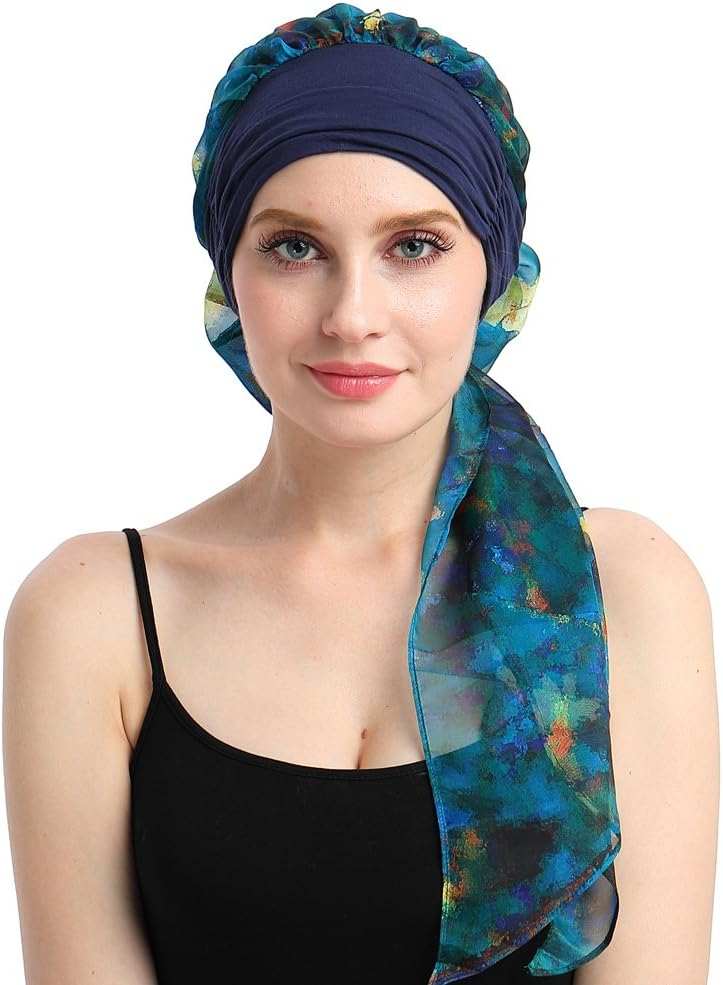 Chemo Headwear Turbans for Women Long Hair Head Scarf Headwraps CancerProduct Description 
Natural 95% bamboo viscose 5%Spandex premium fabric
1st class stunning scarves in 80 patterns and colors including another listing
Full head covWomen Long Hair Head Scarf Headwraps Cancer Hats