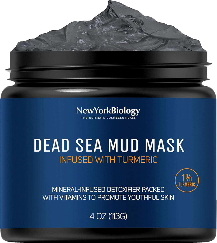 New York Biology Dead Sea Mud Mask for Face and Body - Spa Quality Pore Reducer for Acne, Blackheads and Oily Skin, Natural Skincare for Women, Men - Tightens Skin for a Healthier Complexion - 8.8 Oz