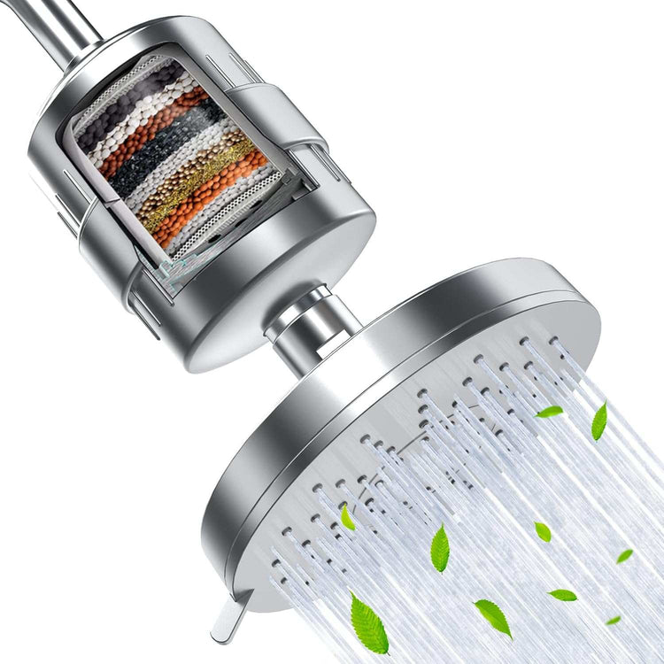 Filtered Shower Head, 20 Stage Shower Head Filter for Hard Water,  3 M【20-Stage Shower Filter Cartridge】20-stage filter adopts KDF 55, Alkaline Ceramic Balls, Activated carbon, Calcium Sulfite and other filtering materials, which can eHard Water, 3 Modes Water Softener Shower Head