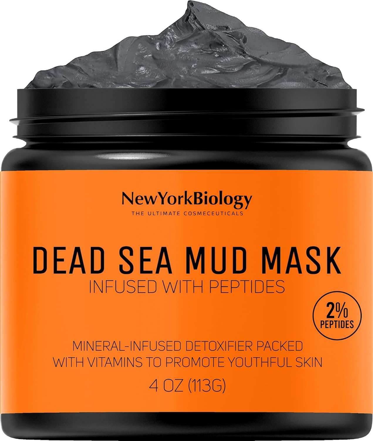 New York Biology Dead Sea Mud Mask for Face and Body - Spa Quality Pore Reducer for Acne, Blackheads and Oily Skin, Natural Skincare for Women, Men - Tightens Skin for a Healthier Complexion - 8.8 Oz