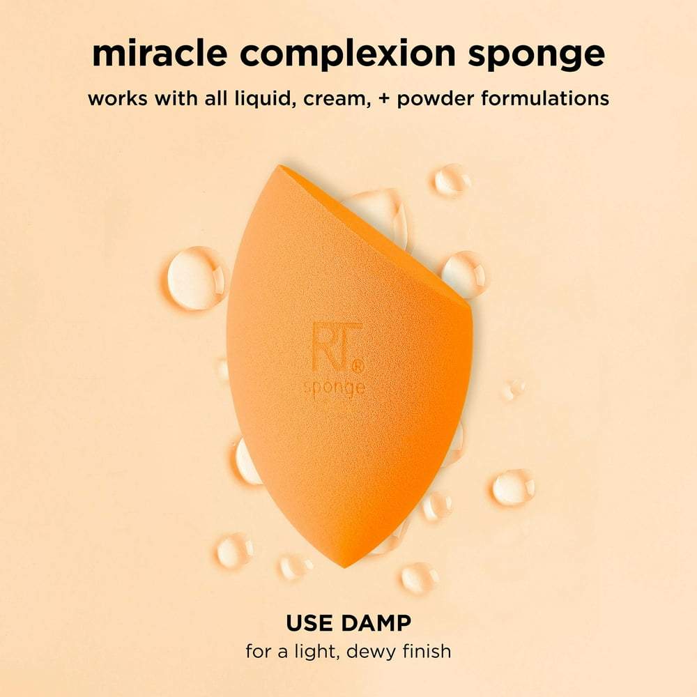 Miracle Complexion Makeup Sponge, Makeup Sponge for Foundation, Orange, 2 Count