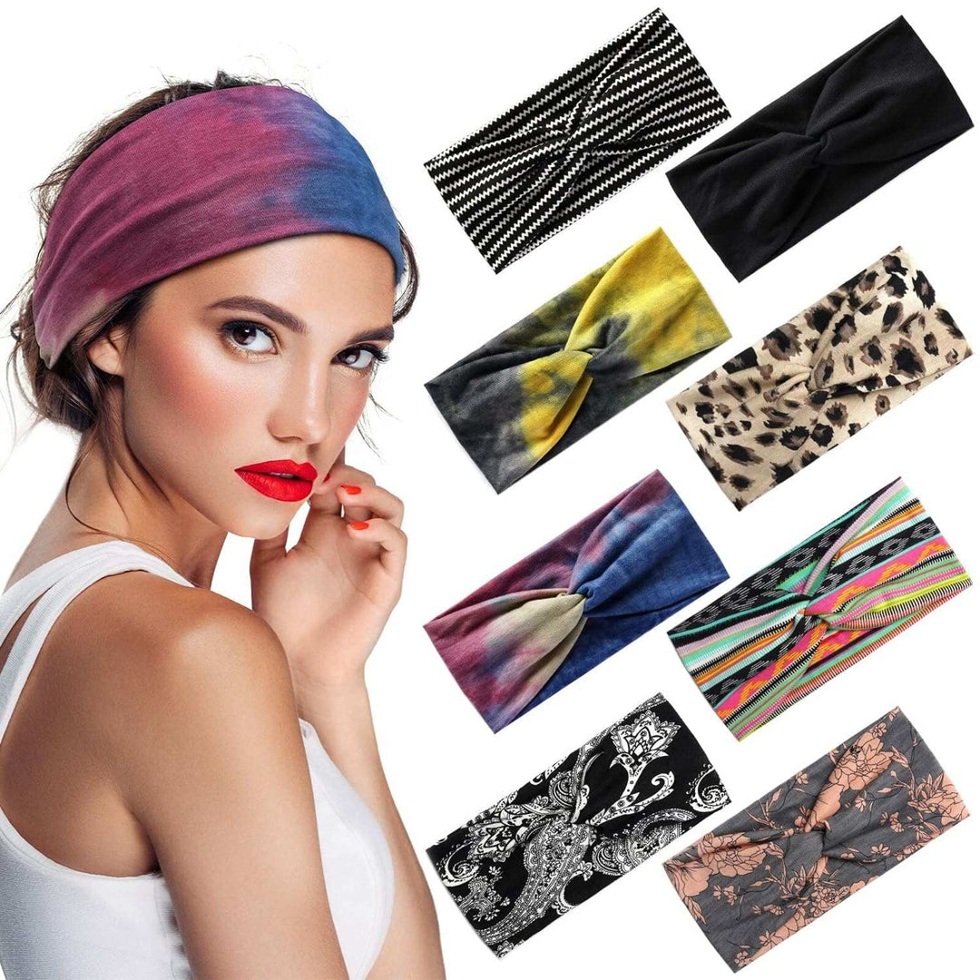 Wide Boho Headbands for Women Extra Large Turban Headband Hairband Hai【Extra Wide Headband】The headband measures: 9.8in*7.08in and can be stretched to 13in, it is stretchy and easy to meet your specific elastic needs, suitable for womeWomen Extra Large Turban Headband Hairband Hair Twisted Knot Accessories 3 Pack