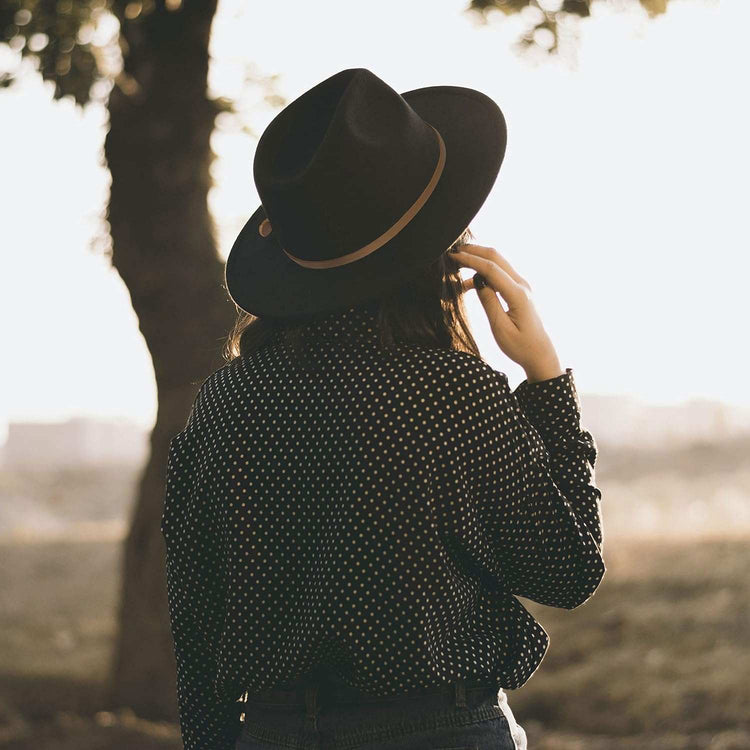 Fashion Women Wide Brim Fedora Floppy Panama Hat with Belt Buckle