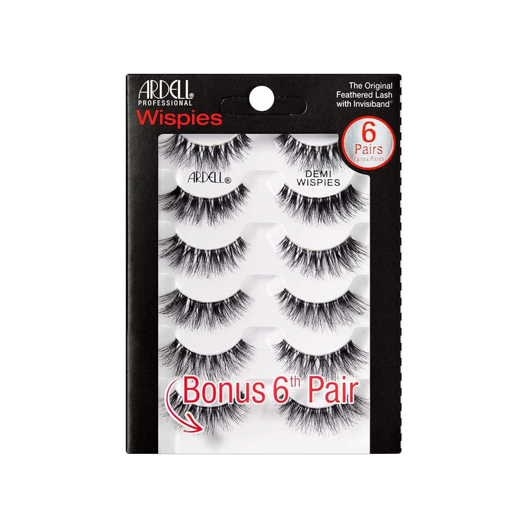 False Eyelashes Demi Wispies Black, 1 Pack (6 Pairs per Pack)