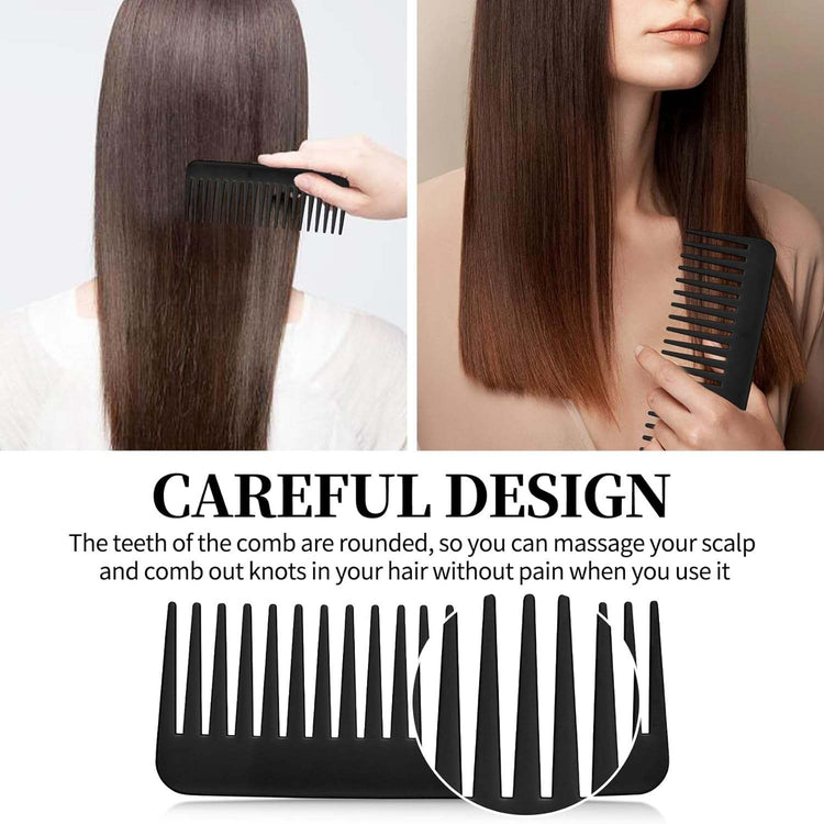 3PCS Wide Tooth Comb and Large Detangler Comb, Shower Comb with Hook,H【Handleless Wide Tooth Hair Comb】: This comb is the right size, easy to grip, easy to carry for travel, can easily fit in your bag without adding weight burden, you Large Detangler Comb, Shower Comb