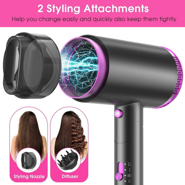 1875W Hair Dryer,  Professional Ionic Hair Blow Dryers with 3 Heat Settings, 2 Speed, Cool Settings,Fast Drying Blow Dryer for Home,Travel,Salon and Hotel